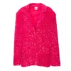 Ofuure Women's Pink / Purple Liza Sequin Blazer In Pink Fuchsia In Pink/purple
