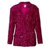 Ofuure Women's Pink / Purple Liza Sequin Blazer In Magenta In Pink/purple