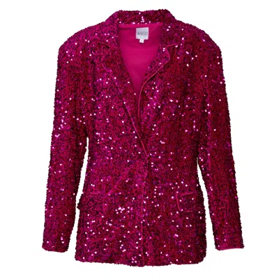 Ofuure Women's Pink / Purple Liza Sequin Blazer In Magenta In Pink/purple
