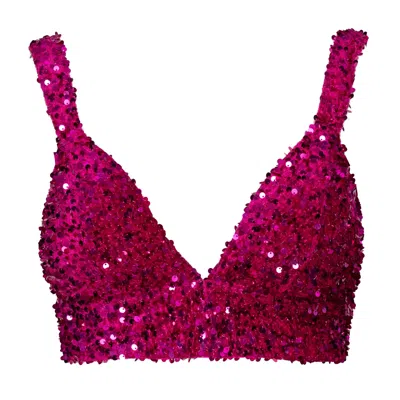 Ofuure Women's Pink / Purple Liza Sequin Bra Top In Magenta In Pink/purple