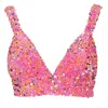 Ofuure Women's Pink / Purple Liza Sequin Bra Top In Tourmaline In Pink/purple