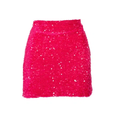 Ofuure Women's Pink / Purple Liza Sequin Mini Skirt In Fuchsia In Pink/purple