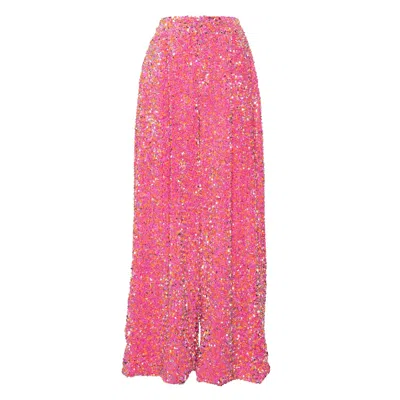 Ofuure Women's Pink / Purple Liza Sequin Pants In Tourmaline In Pink/purple