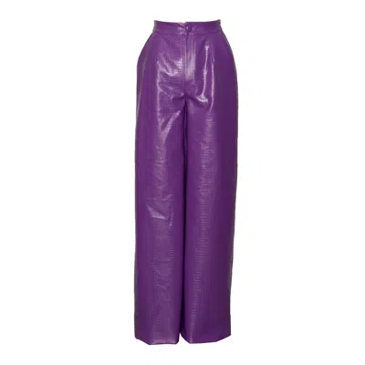 Ofuure Women's Pink / Purple Ono Faux Leather Pants In Purple In Pink/purple