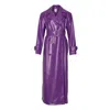 Ofuure Women's Pink / Purple Ono Faux Leather Trench Jacket In Purple In Pink/purple