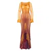 Ofuure Women's Pink / Purple / Yellow Sol Hi-low Ruffle Dress In Pink/purple/yellow