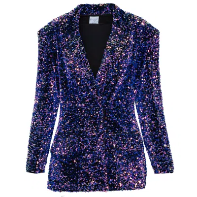 Ofuure Women's Purple Liza Sequin Blazer In Tanzanite In Blue
