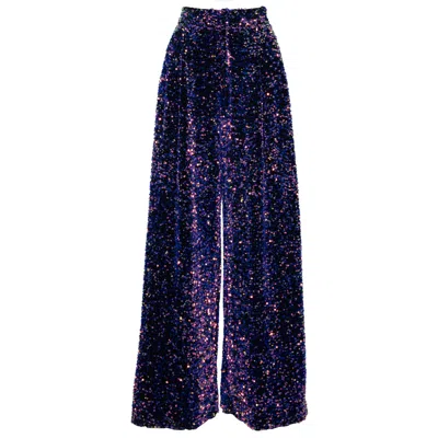 Ofuure Women's Purple Liza Sequin Pants In Tanzanite