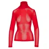 Ofuure Women's Red Jess Mesh Top In Ruby In Red