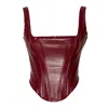 Ofuure Women's Red Ono Corset Top In Burgundy In Red