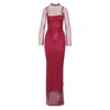 Ofuure Women's Red Sasha Rhinestone Maxi Dress In Burgundy In Red