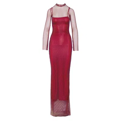 Ofuure Women's Red Sasha Rhinestone Maxi Dress In Burgundy