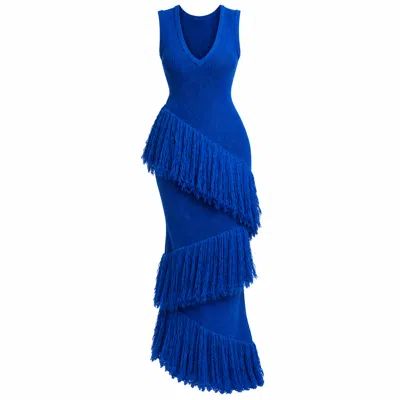 Ofuure Women's Uyai Fringe Maxi Dress In Blue