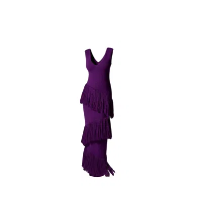 Ofuure Women's Uyai Sequin Fringe Maxi Dress In Purple
