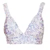 Ofuure Women's White Liza Sequin Bra Top In Pearl In White