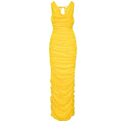 Ofuure Women's Yellow Jess Sequin Maxi Dress In Amber