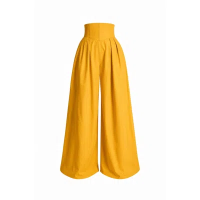 Ofuure Women's Yellow Kiara Wide Leg Pants In Amber