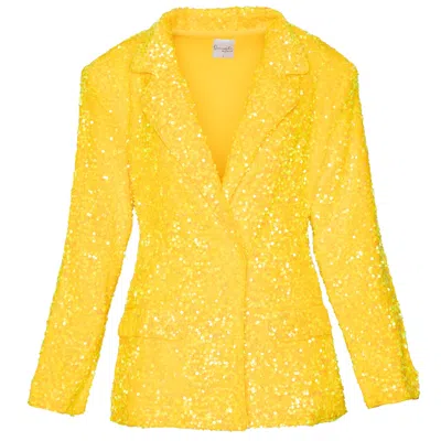 Ofuure Women's Yellow Liza Sequin Blazer In Amber