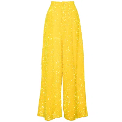 Ofuure Women's Yellow Liza Sequin Pants In Amber