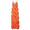 Ofuure Women's Yellow / Orange Iza Orange Ruffle Maxi Dress In Yellow/orange