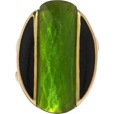 Ogé Jewelry Ala Boundaries Peridot Ring In Green & Black