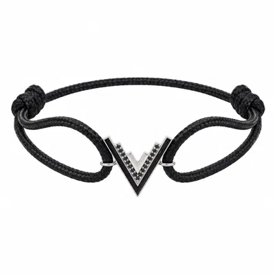 Ogé Jewelry Men's Valor Cord Bracelet - Silver In Black