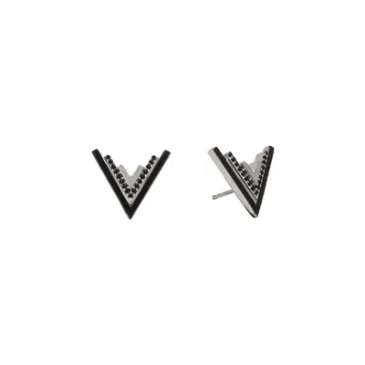 Ogé Jewelry Women's Black / Silver Valor Stud Earring - Silver In Multi