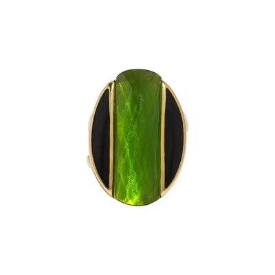 Ogé Jewelry Women's Gold / Black / Green The Ala Ring - Igbo Earth Goddess