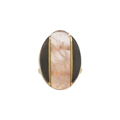 Ogé Jewelry Women's Grey / Gold / Pink Athena Ring - Greek Goddess Of Wisdom, Strategic Warfare, & Justice In Multi