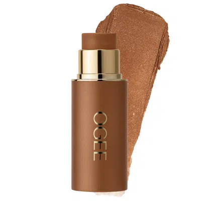 Ogee Sculpted Cream Bronzer And Contour Stick Amber 0.28 Oz/8 G In Orange