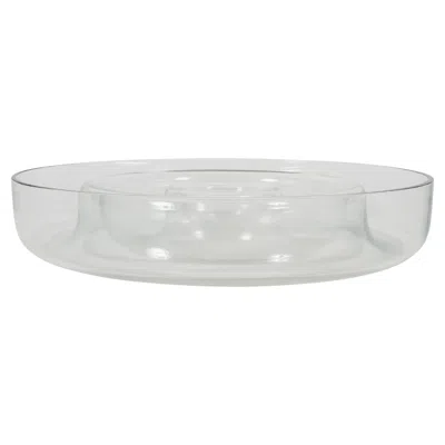 Pre-owned Oggetti Blown Glass Chip & Dip Snack Bowl In Gray