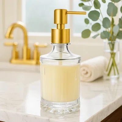Oggi 10 oz Faceted Soap Dispenser - Matte Gold In Brushed Gold