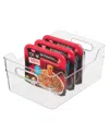 Oggi 12" X 8.75" Cabinet/drawer High Wall Storage Bin In Clear,gray
