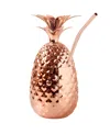 Oggi 12oz Stainless Steel Pineapple Cup With Stand & Lid In Copper