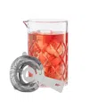 Oggi 16oz Glass Cocktail Mixing Beaker & Strainer Set In Clear,stainless Steel