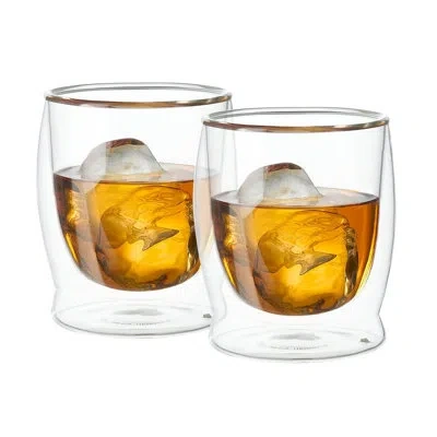 Oggi 2 - Piece 10oz. Glass Whiskey Glass Glassware Set In Clear