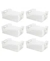 Oggi 6 Piece Cabinet, Drawer High Wall Storage Bin Set In Clear
