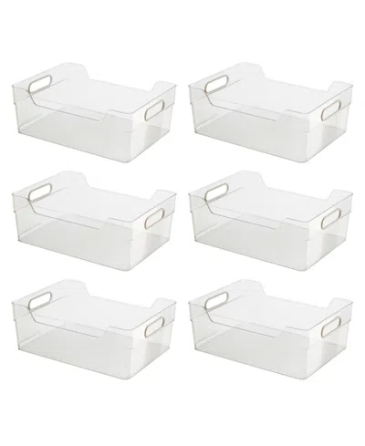Oggi 6 Piece Cabinet, Drawer High Wall Storage Bin Set In Clear