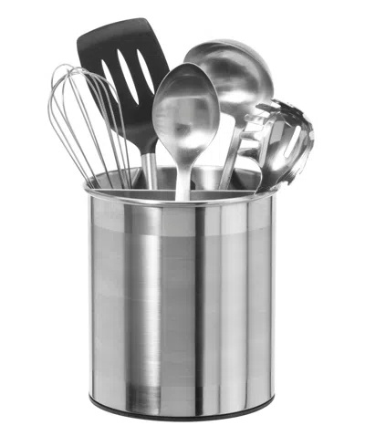 Oggi 7" Jumbo Stainless Steel Rotating Utensil Holder With Removable Divider