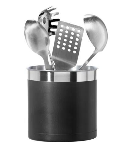 Oggi 7" Jumbo Stainless Steel Utensil Holder In Black