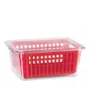 Oggi 8.75" X 6.75" X 3.75" Berry Container For Fridge In Red