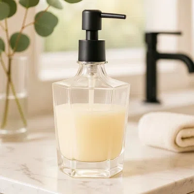 Oggi 9.5 oz Concave Soap Dispenser - Black Matte Pump In Matte Black