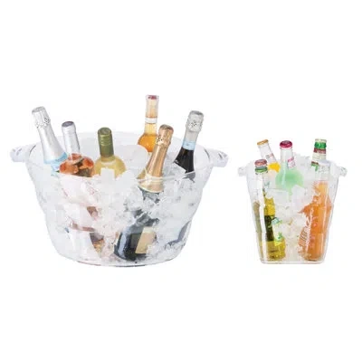 Oggi Acrylic Party Tub & Ice Bucket Combo - 7465, 7464 In Multi