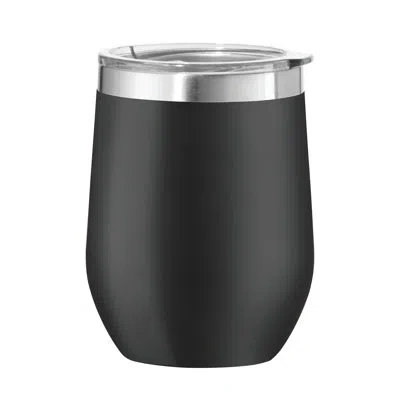 Oggi Barware 12 oz Vacuum Insulated Stainless Steel Travel Tumbler In Black