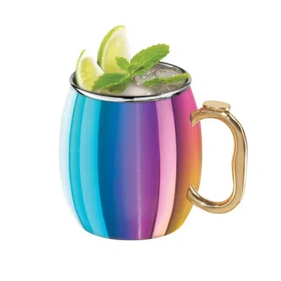 Oggi Barware 20 oz Stainless Steel Moscow Mule Mug In Blue;pink;purple