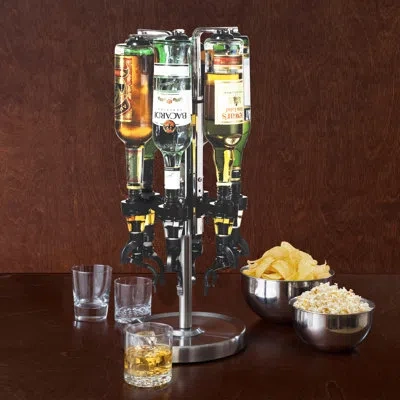 Oggi Barware 6 Piece Beverage Dispenser Set In Silver