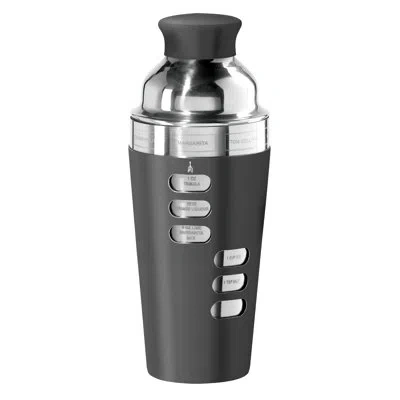 Oggi Barware Dial-a-drink 23 oz 8 Recipe Stainless Steel Cocktail Shaker In Black