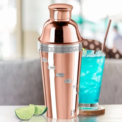 Oggi Barware Dial-a-drink 34 oz Stainless Steel Cocktail Shaker In Copper