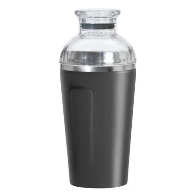 Oggi Barware Groove 17 oz Double Wall Ss Cocktail Shaker In Black