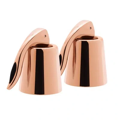 Oggi Barware Set Of 2 Stainless Steel Airtight Bottle Stoppers In Copper